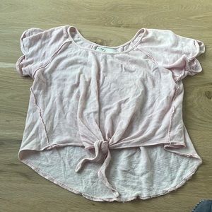 Pink tshirt with tie